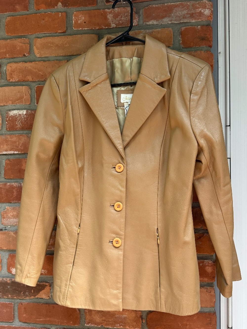 Vintage Julian K Camel/tan Leather blazer Jacket ~ 10